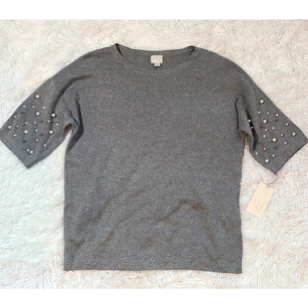 NWT A New Day Pearl Short Sleeve Sweater
